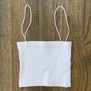 Zara White Ribbed Tank Top